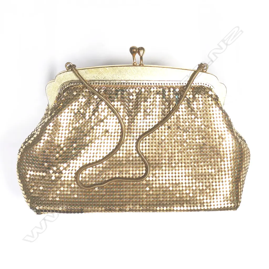 An Oroton gold Glo-mesh handbag, labelled inside Image 1++