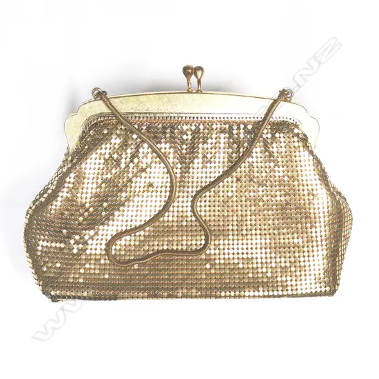 An Oroton gold Glo-mesh handbag, labelled inside