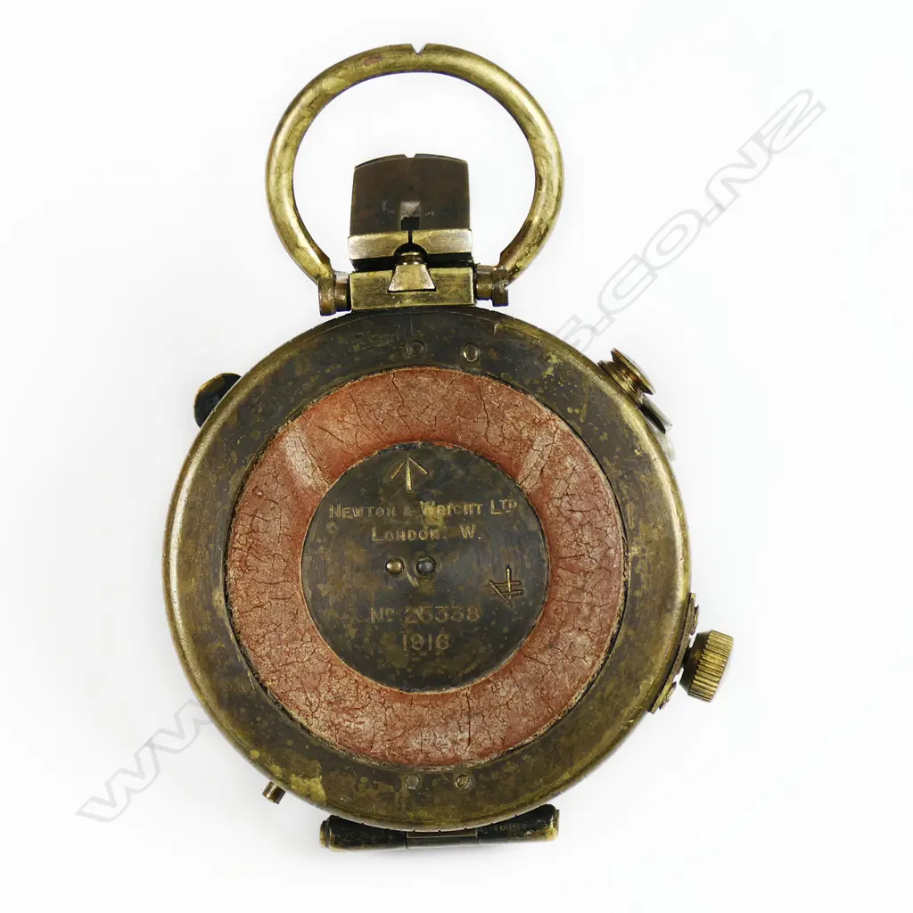 WWI military Verner's Patent Mk VII degrees dry card prismatic compass by  Newton & Wright, London W, Image 1++