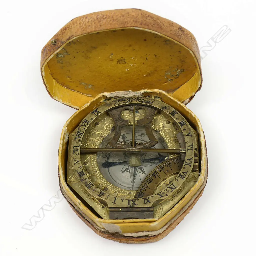 An octagonal brass Augsburg equatorial sundial, c.1820 by Johann Schrettegger*, Image 1++