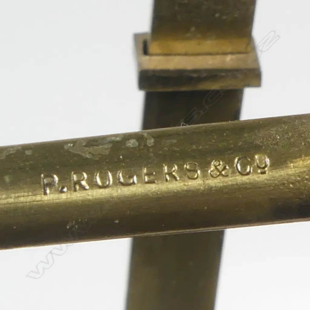 A  late Victorian oak box based brass set of balance scales, by P. Rogers & Co, To Weigh 2 Ozs, Image 1++