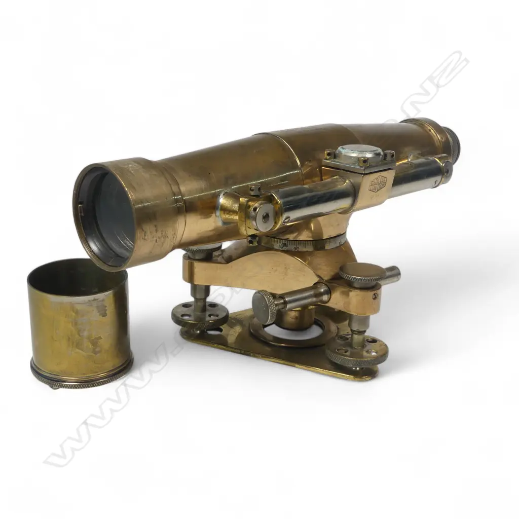 An early 20thC brass surveyor's level by C.F. Casella & Co, London, on swivel base fitting, Image 1++