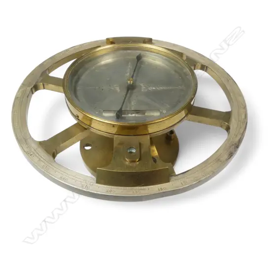 A late 18th-Century brass circumferentor, the silvered 4½" dial signed 'Dollond London',