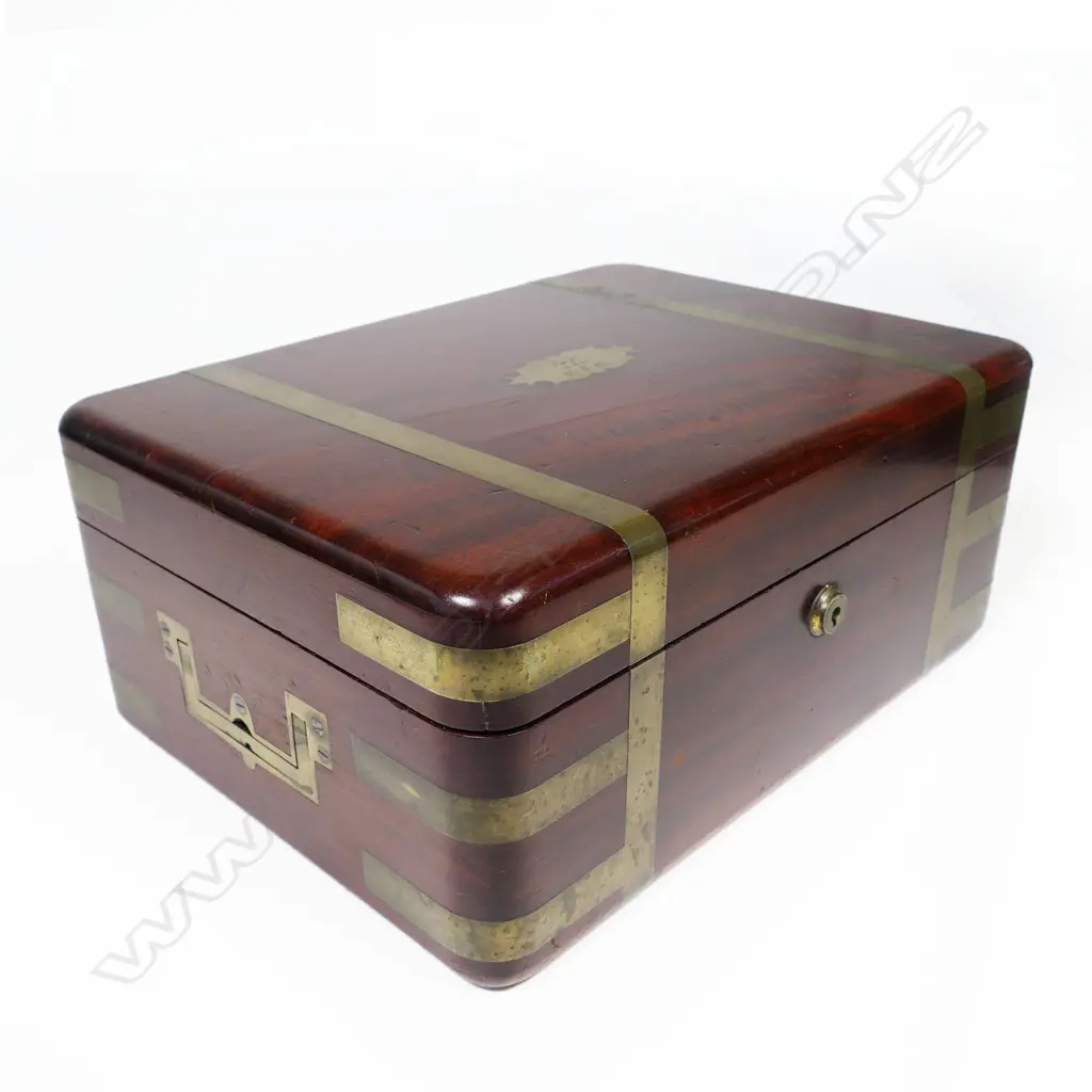 A good George IV period brass bound mahogany gentleman's dressing case by Thomas Briggs* 27 Piccadilly, London, with sterling silver capped cut crystal bottles and jars by John & Archibald Douglas, London 1825, Image 1++