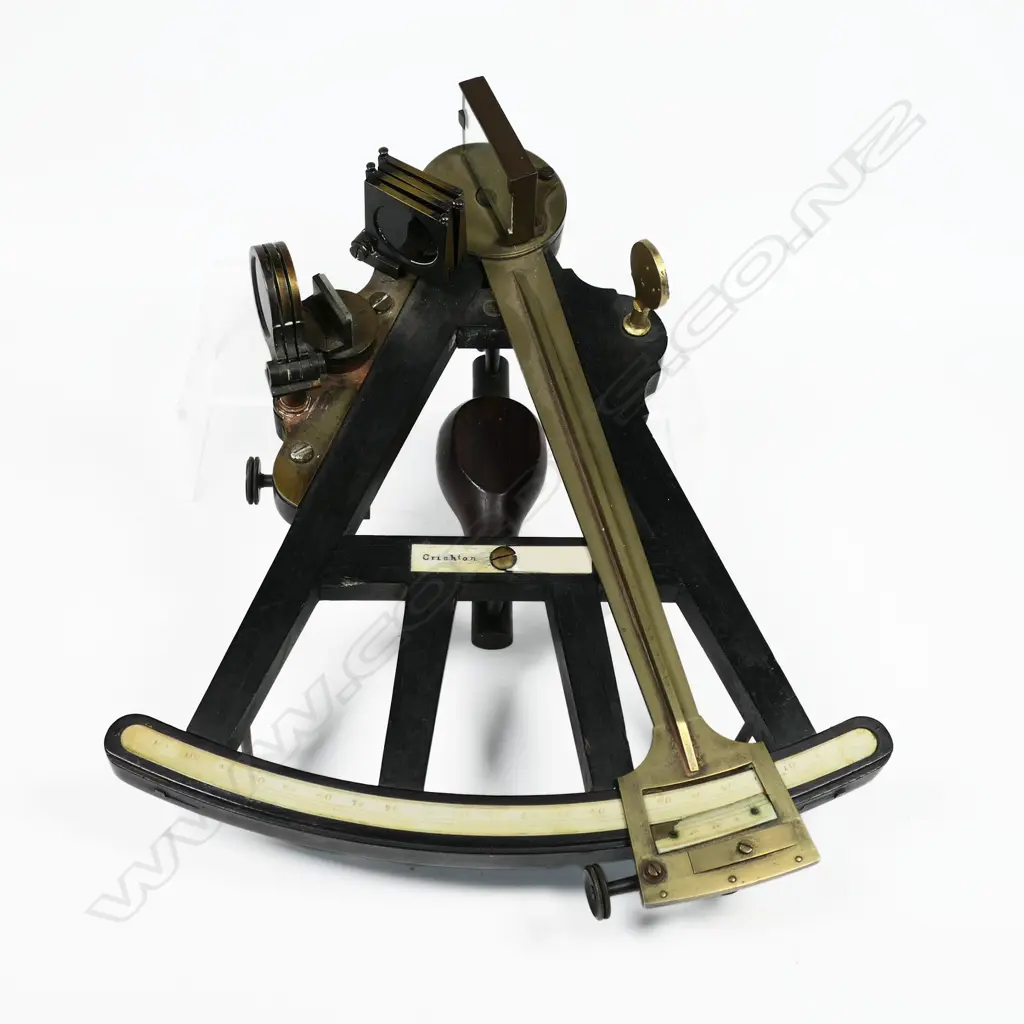 An early 19thC 10" radius ebony octant by (John) Crichton, (London), Image 1++