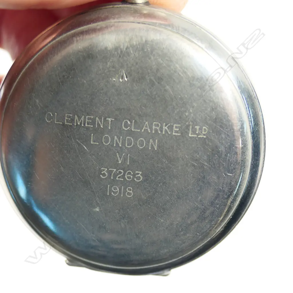 WWI nickel plated hunter pocket compass by Clement Clarke Ltd, London; and another, unnamed, Image 1++