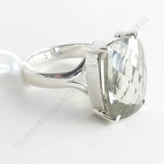 RING  GREEN AMETHYST & 925 SILVER