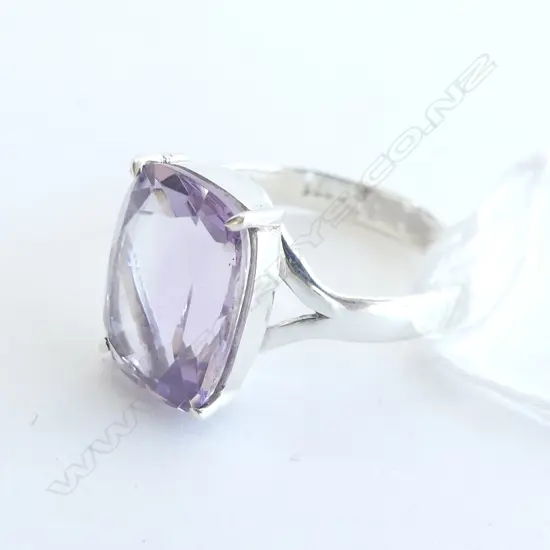 STG SILVER PALE AMYTHEST RING SIZE P