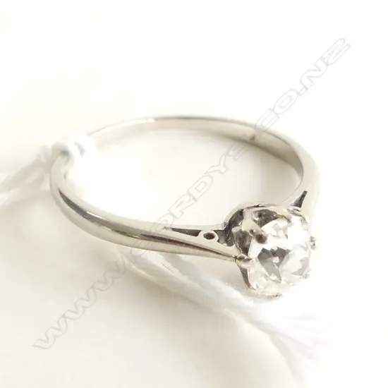 18CT or plat. DIAMOND SOLITAIRE RING 1.72gms APPROX.0.50ct OLD MINE CUT