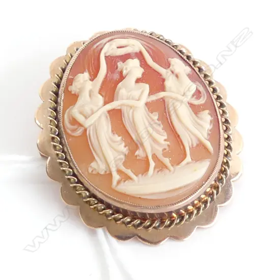 9CT ROSE GOLD 3 GRACES CAMEO 12gms