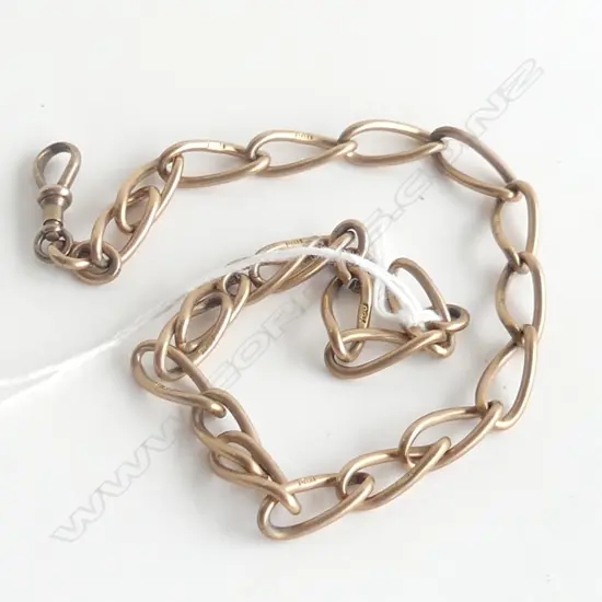 9CT ROSE GOLD ALBERT CHAIN 27gm