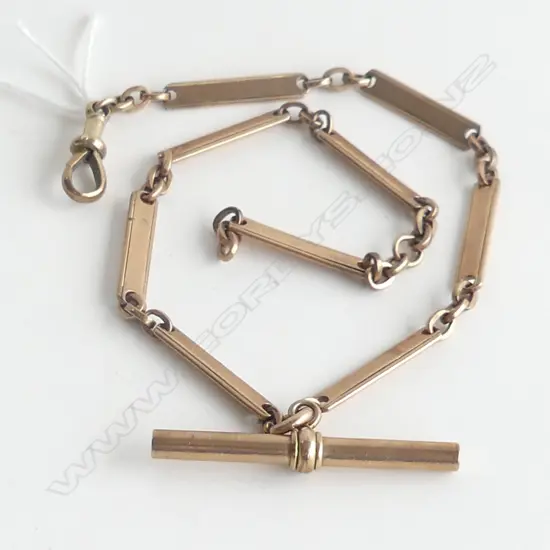 9ct ROSE GOLD ALBERT CHAIN  (links worn) 25gm