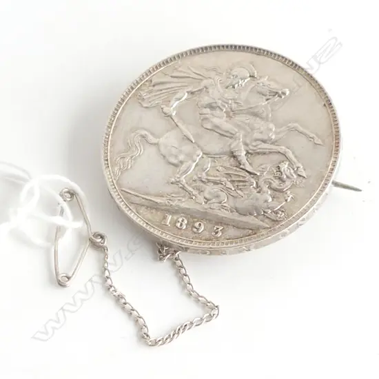 VICTORIAN 1893 SILVER CROWN BROOCH