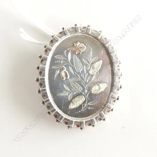 VICTORIAN SILVER AESTHETIC BROOCH - ROSE GOLD & YELLOW GOLD DETAIL