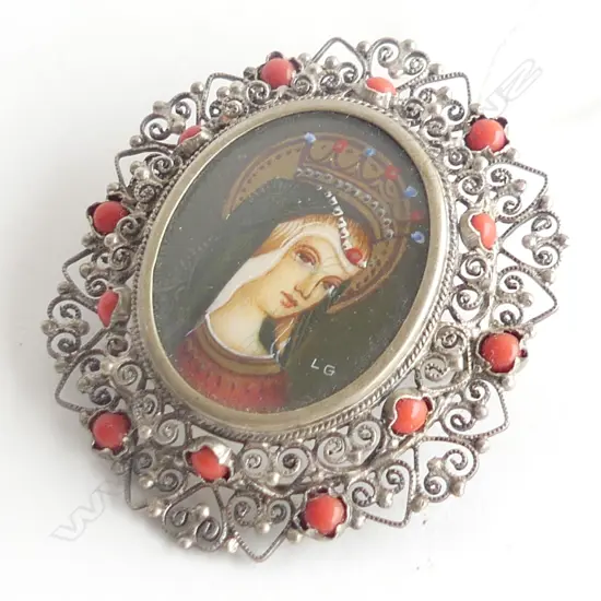 HAND PAINTED MINIATURE (possibly on ivory) IN SILVER FRAME