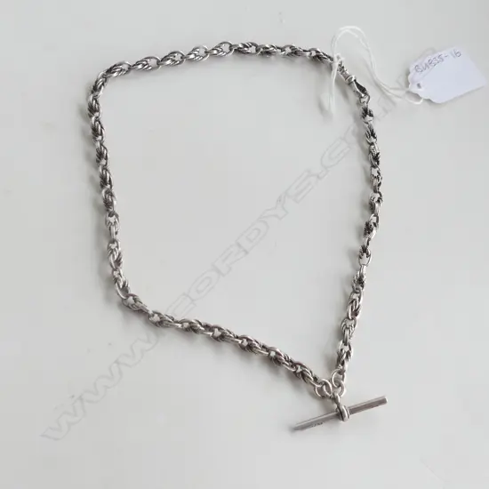 ANTIQUE SILVER FOB CHAIN 34.5gm