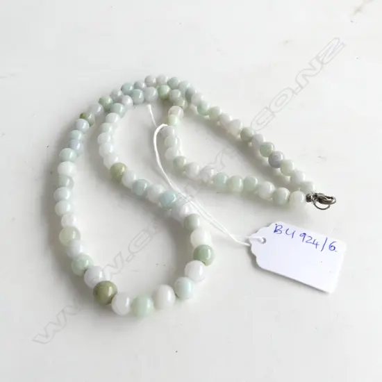 GREEN JADE BEADED NECKLACE L.580mm