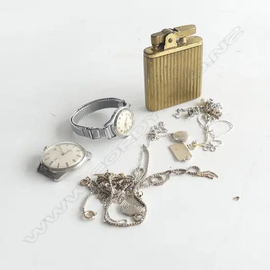 ASST JEWELLERY SOME A.F 2 WATCHES & MUSICAL LIGHTER 