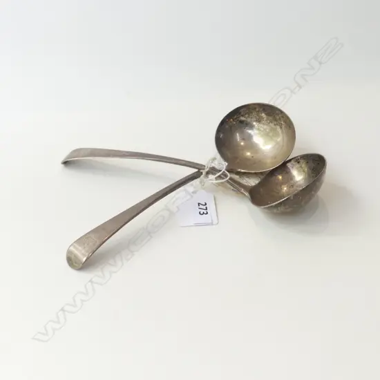 GEO lll OLD ENGLISH SAUCE LADLES MAKERS G SMITH AND WILLIAM FEARN LONDON 1813 99 GM