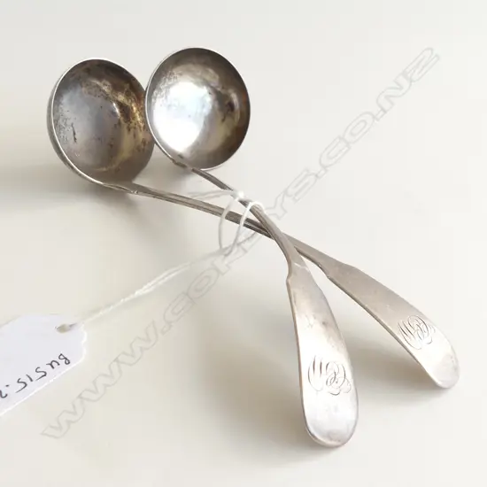 A pair of George IV silver sauce ladles,