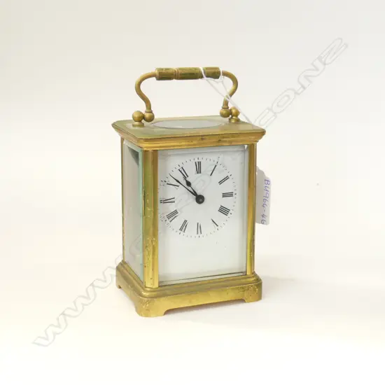 OLD BRASS CARRIAGE CLOCK H. 150MM