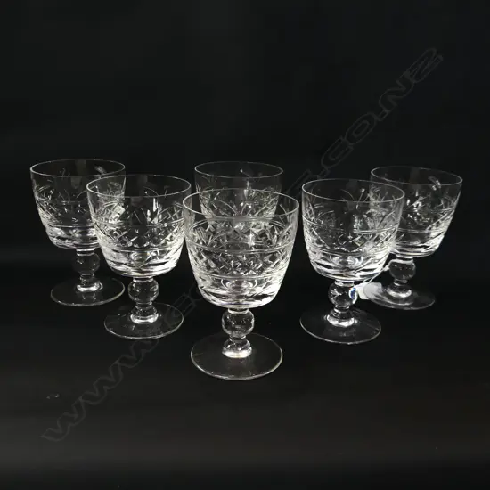 6 STUART CUT CRYSTAL WINE GLASSES H. 110MM