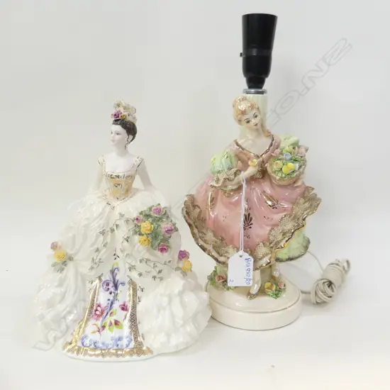 COALPORT FIGURINE 'MY DEAREST EMMMA' + 'GAYLITE' LAMP H.320mm