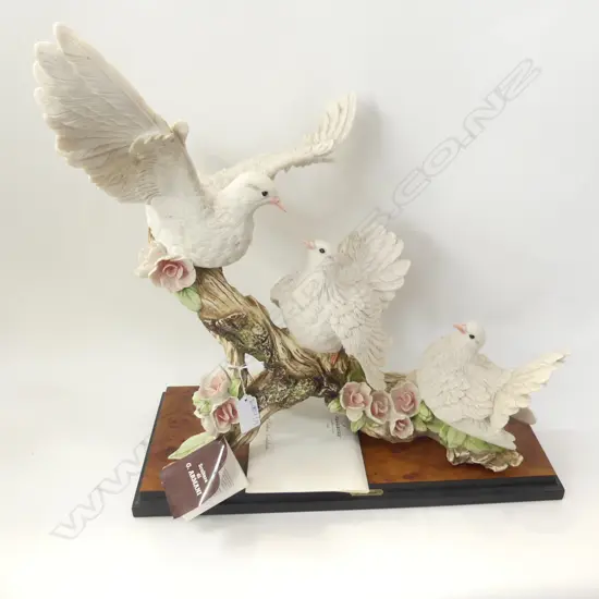CAPODIMONTE 'THREE DOVES' BY G. ARMANI H.450mm W.435mm