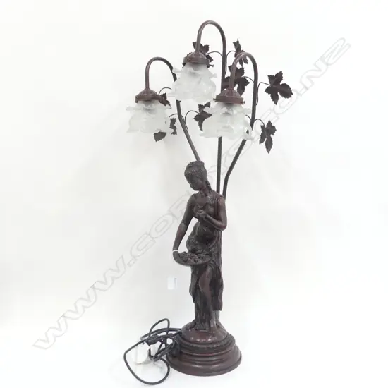 LGE ANTIQUE STYLE BRONZED RESIN LAMP H.830mm