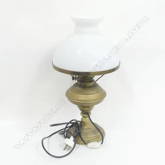 VINTAGE KERO LAMP; ELECTRIFIED H.480mm 