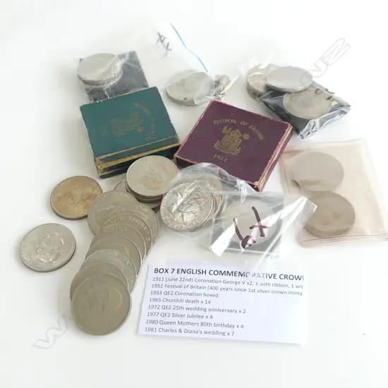 ASST. ENGLISH UNCIRCULATED COMMEMORATIVE CROWNS