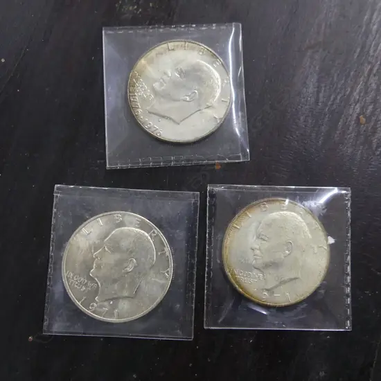 3 400 SILVER, AMERICAN SILVER DOLLAR COINS; 2 X 1971 & 1976