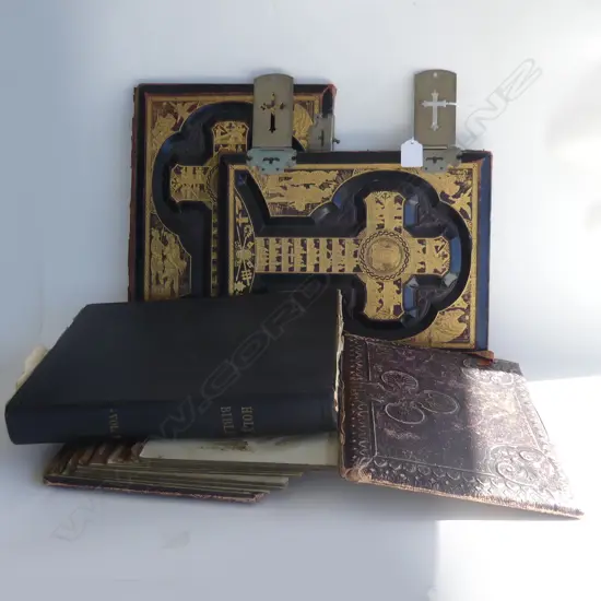 ANTIQUE BIBLE + EMPTY PHOTO ALBUM BOTH AF