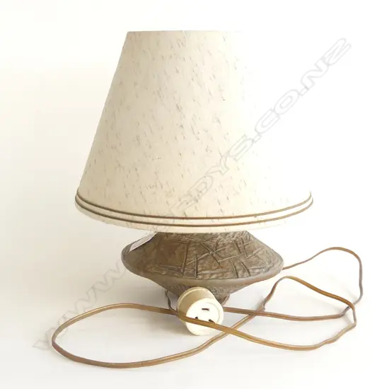 HAND MADE CERAMIC VASE WITH CORK AND ELECTRICAL LIGHT FITTING H 330 MM