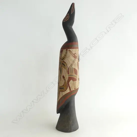 AUSTRALIAN TOTEMIC BIRD (ca.1970) CARVED & PAINTED. H.600mm