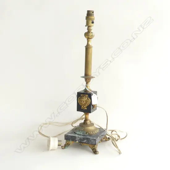 BRASS & BLACK MARBLE LAMP BASE AF H.480mm