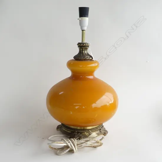 RETRO ORANGE GLASS LAMP (no shade) H.470mm
