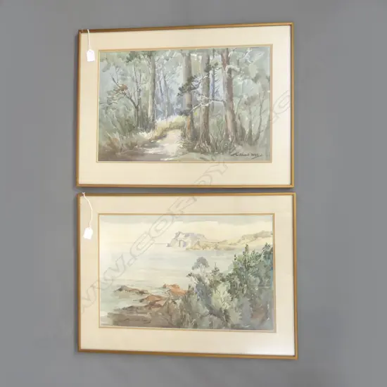 2 BIRTCHNELL DELPH (1901-96) W/Cs; BUSH & COASTAL LANDSCAPE 340x520mm