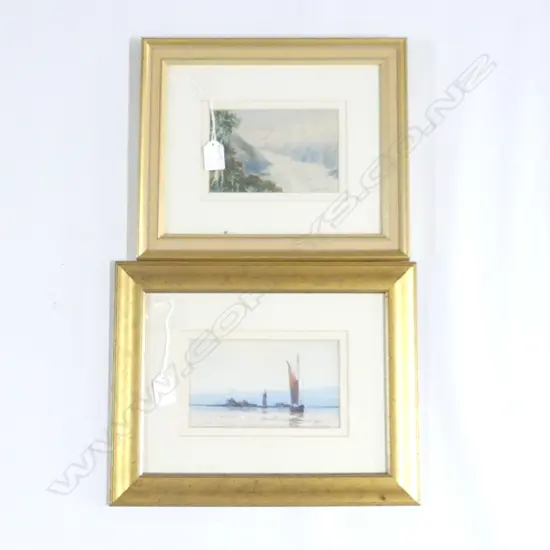 2 SML W/Cs; C. R. NEVILLE 'FRANZ JOSEF GLACIER, NZ' 100x160, SIGNED SAILBOATS W/C 105x175mm 