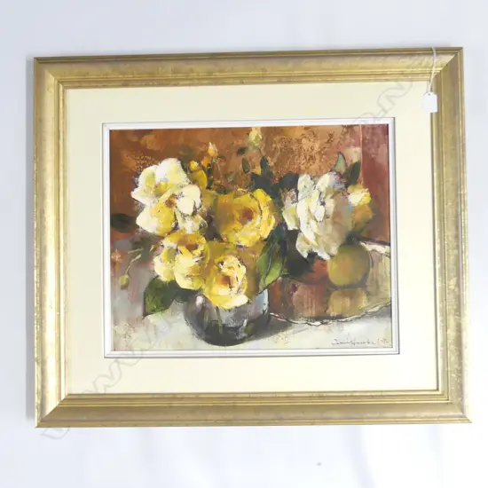 IRMIN HENKEL OIL ON CANVAS STILL LIFE SIGNED AND DATED 499 X 480 MM
