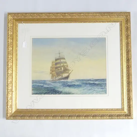 RIX CARLTON 1890 - 1962 SAILBOAT W/C 325x425mm