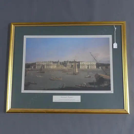 FRAMED PRINT OF GREENWICH HOSPITAL 390 X 600 MM