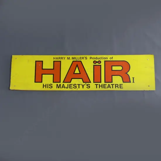'HAIR' HIS MAJESTYS THEATRE BANNER 280x1115mm