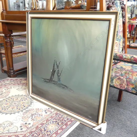 LGE OIL ON CANVAS ARTWORK SIGNED 'TURNER 73' 795x795mm