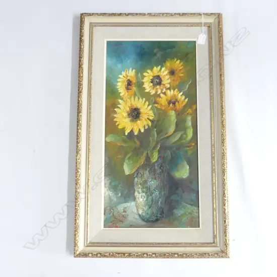 HEINZ DIEHL OIL ON BOARD STILL LIFE 600 X 280 MM