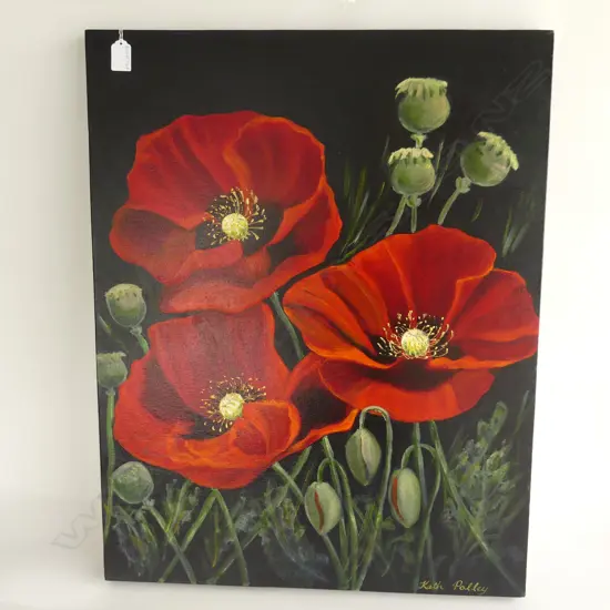 KATH POLLEY POPPIES ACRYLIC 710x560mm