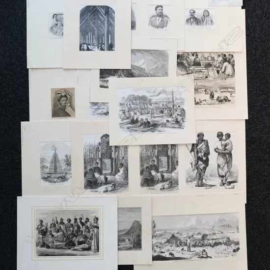 LOT ASST BOOKPLATE ENGRAVINGS  - RELATING TO MAORI