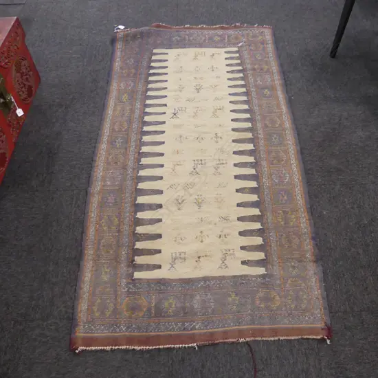 HAND KNOTTED KELIM RUG 1770 X 890 MM FADED