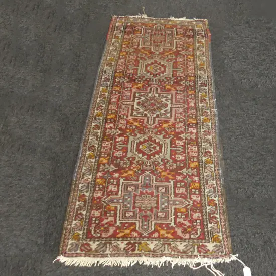 HAND KNOTTED WOOL PILE RUG 1650x630mm
