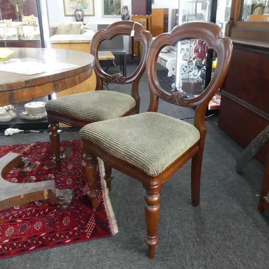 TWO VICTORIAN BALLOON BACK CHAIRS